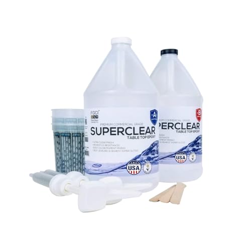 Epoxy Resin Crystal Clear Super Clear® PRO UV Resin Kit 2 Gallon | 256 oz Epoxy Mixer Kit, Perfect for Resin Molds, Mica Powder, Art Resin