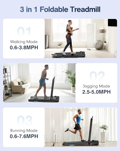 Incline Walking Pad Treadmill: [Voice Controlled] 2 in 1 Smart Treadmill with 300lbs Capacity Compatible with Wellfit Kinomap ZWIFT APP