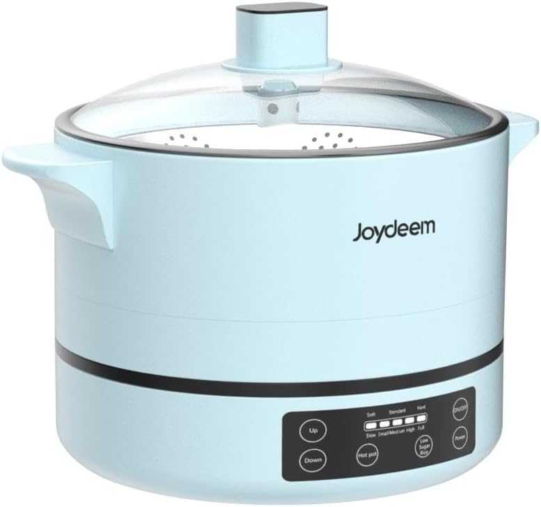 Joydeem Smart Lifting Electric Hot Pot, Steamer and Low Sugar Rice Cooker, Shabu Shabu Hot Pot, Food Grade Stainless Steel, 1500W, 4L