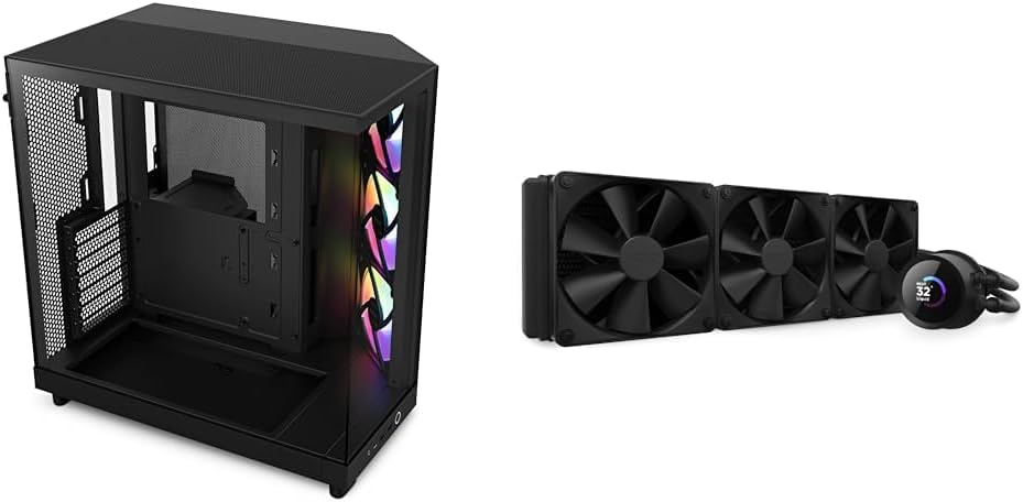 NZXT H6 Flow RGB Mid-Tower Airflow Case with 3 RGB Fans, Panoramic Glass Panels