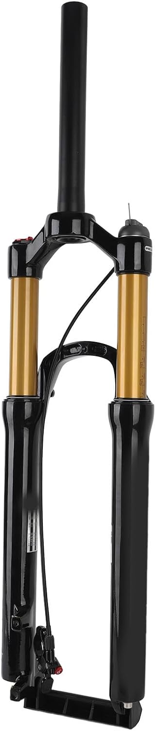 Bike Fork 27.5 Inch Mountain Bike Front Fork Suspension Fork High Strength Remote Lockout Straight Steerer Silent Bike Suspension Front Fork for