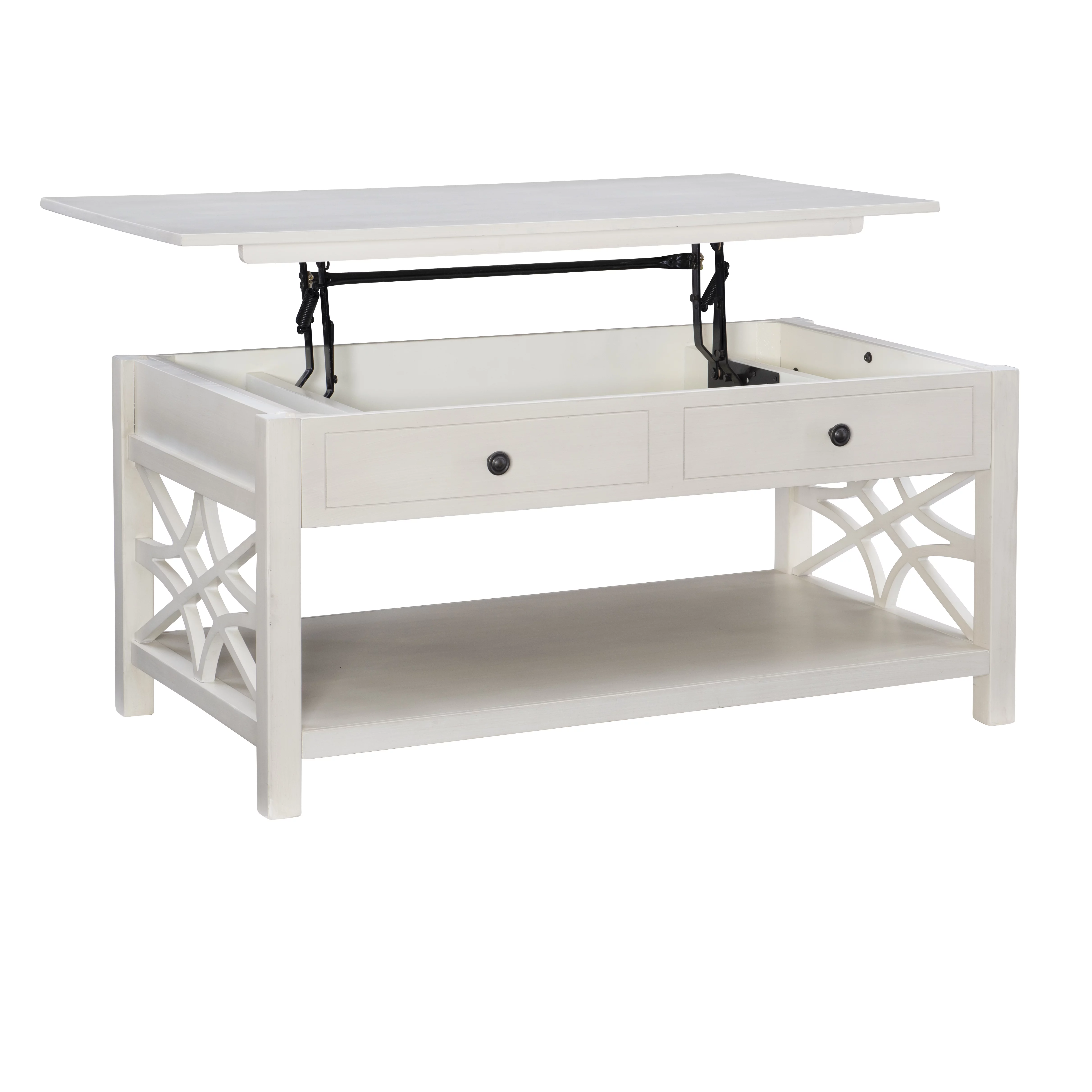 Linon Walton 2-Drawer Lift-Top Coffee Table, White
