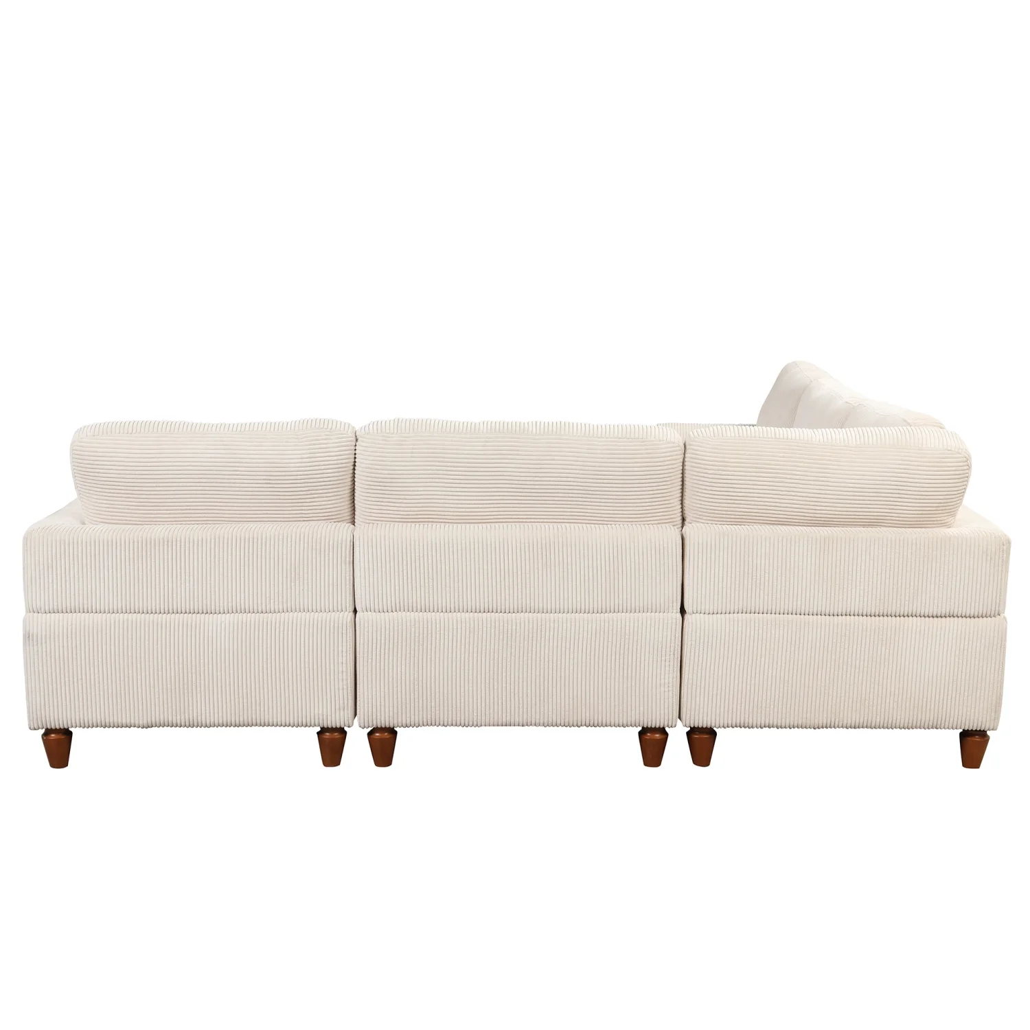 Churanty Modular Sectional Sofa with Ottoman,Oversized 3 Seat Free Combination Corduroy Couch Sofa with Chaise for Living Room,Beige