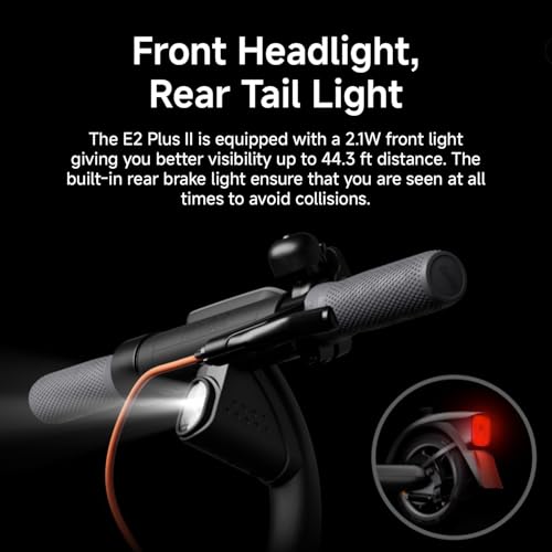 Segway Ninebot E2 Plus II/ E2 Pro Electric Scooter, 15.5 mph Top Speed, Front Suspension (E2P2 Only), Portable Kick Scooter for Adults