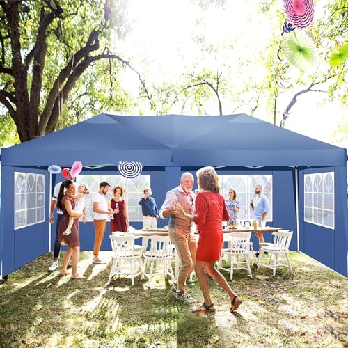 COBIZI Canopy 10x20 Pop Up Canopy Tent with 6 Sidewalls Party Tents for Parties Weddings Backyard Waterproof Canopy Outdoor Commercial Canopy Event