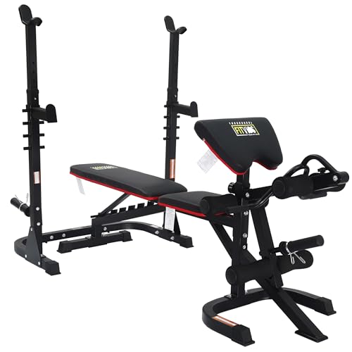 Adjustable Weight Bench, Workout Bench for Home Gym, Adjustable 6 Position Utility Bench with Leg Extension and Preacher Pad