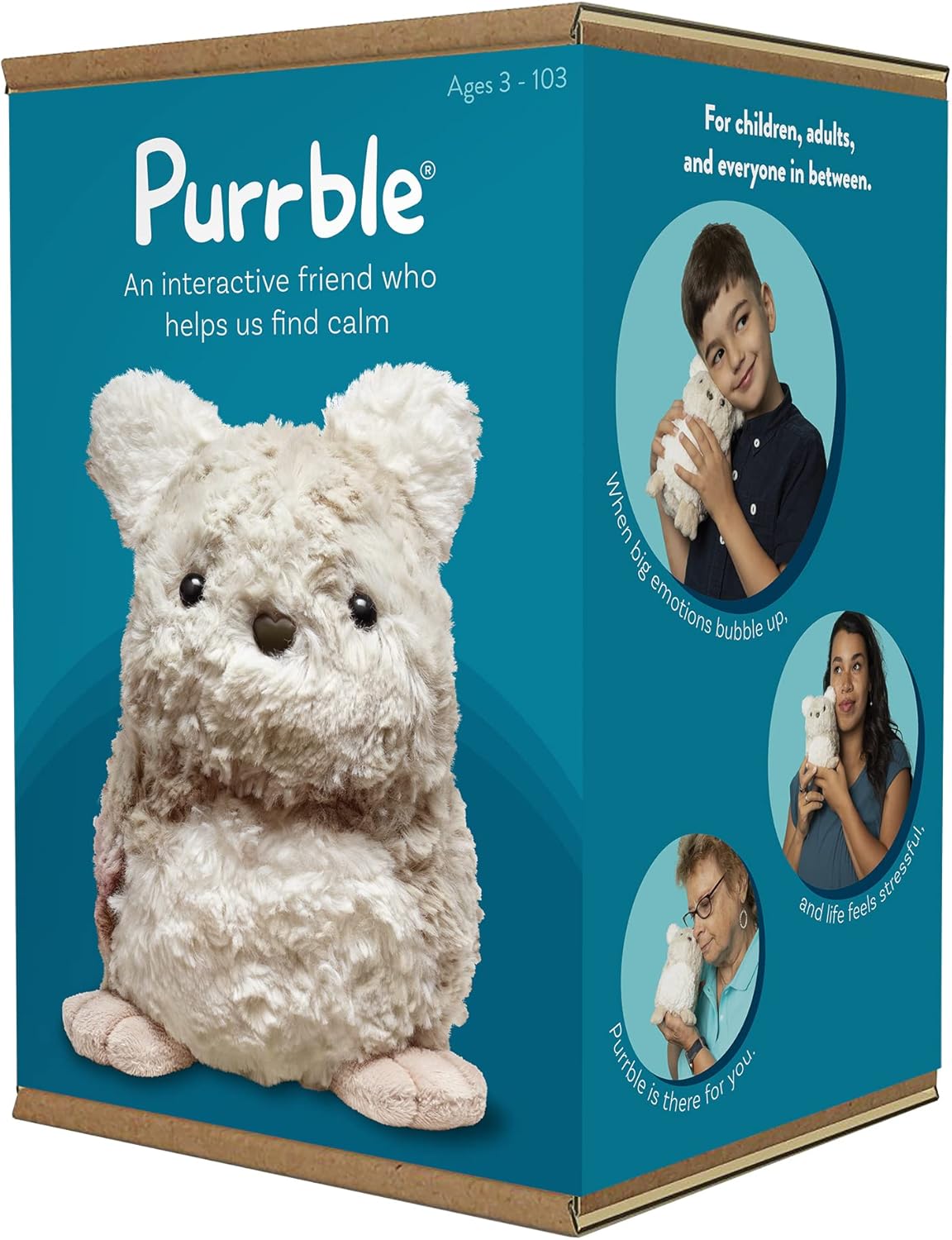 Purrble - Calming Toy Companion with Dynamic Heartbeat and Soothing Purr - Interactive Plush Companion for All Ages