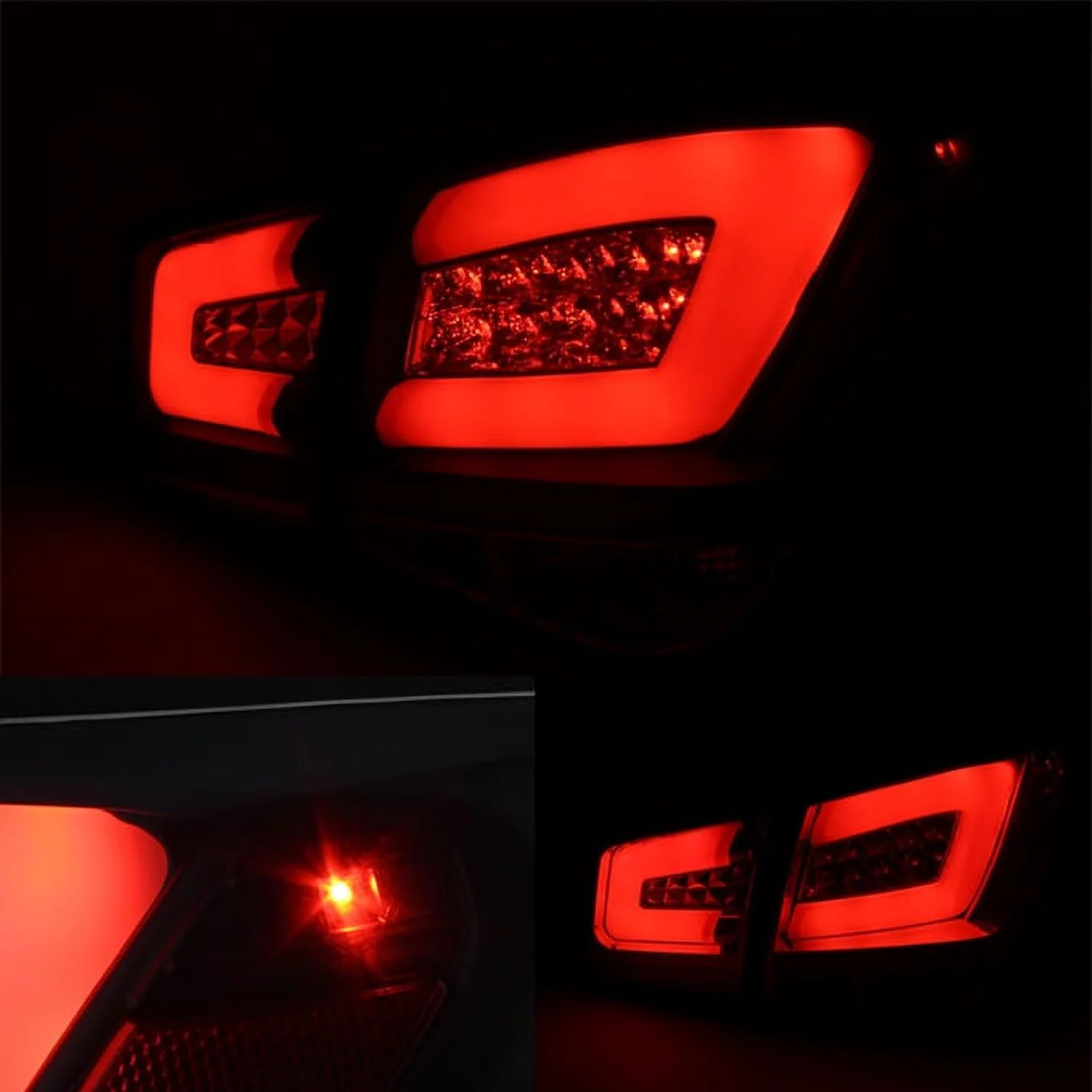 AKKON - For 10-15 Chevy Cruze 16 Limited J300 Black Bezel LED Light Tube Design Full LED Tail Lights Brake Lamps 4pcs Set