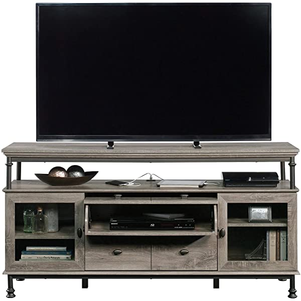 Sauder Canal Street Entertainment Credenza, For TV's up to 60", Northern Oak Finish