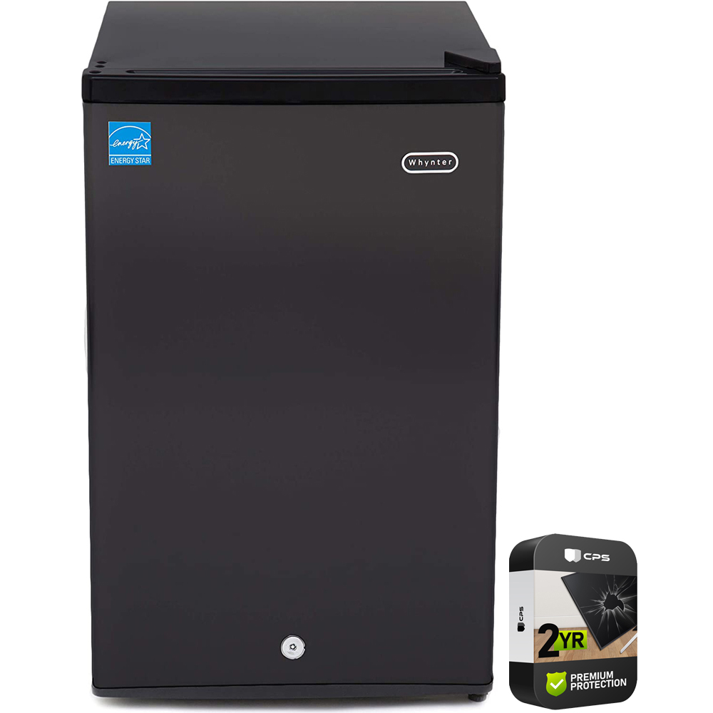 Whynter CUF-301BK 3.0 Cubic feet Energy Star Upright Freezer with Lock Black Bundle with 2 YR CPS Enhanced Protection Pack