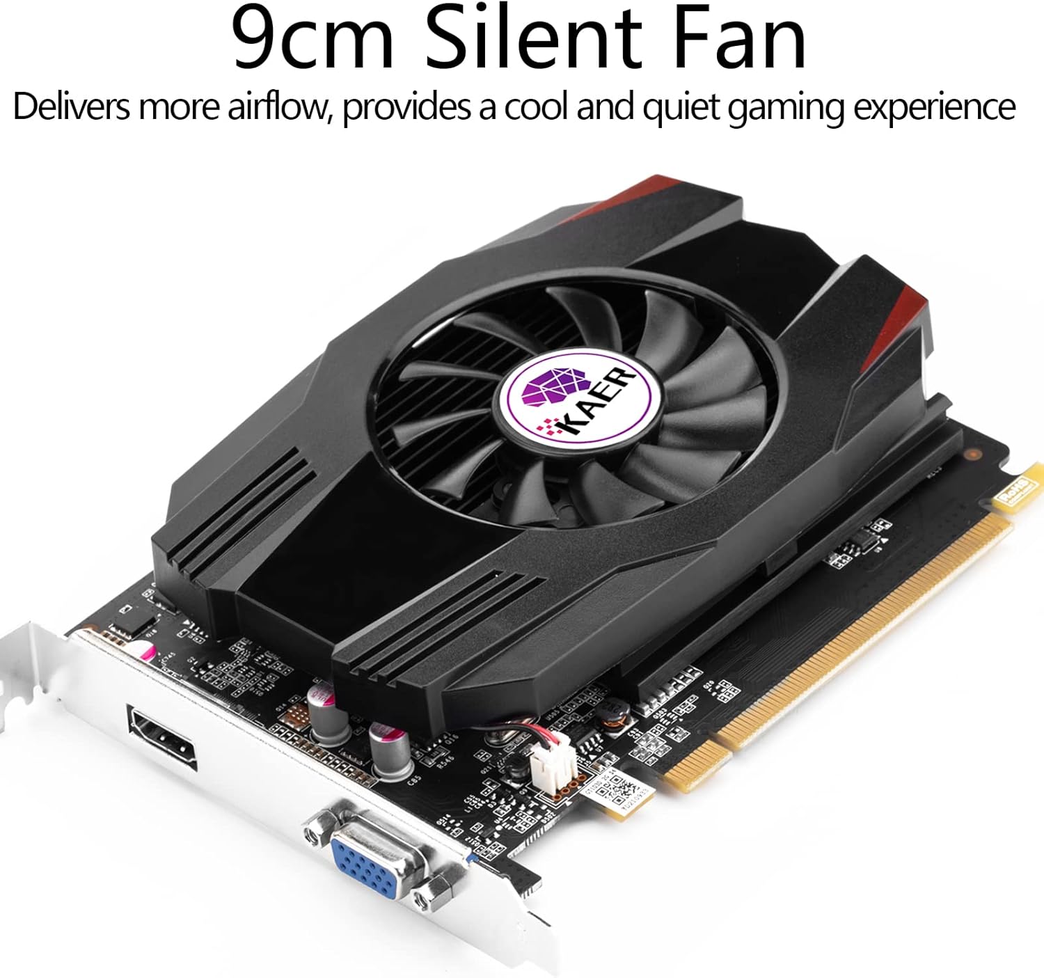 KAER AMD Radeon RX 550 Computer Graphics Card 4GB, GDDR5, 128 Bit, DirectX 12, PCI Express 3.0, DP HDMI DVI-D, Desktop Gaming Video Card, Computer GPU
