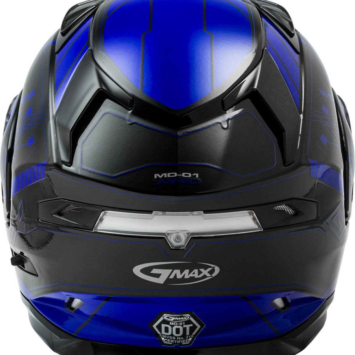 GMAX MD-01S Wired Modular Helmet - Black/White - Large