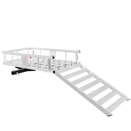 ERGOMASTER Hitch Cargo Carrier, 500lb Capacity Trailer Hitch Mount Cargo Carrier with Ramp