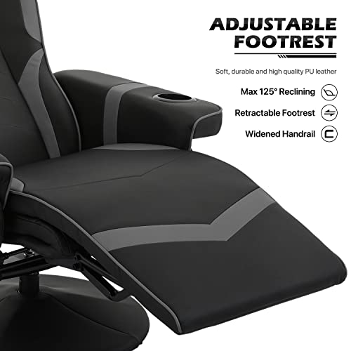 MoNiBloom Video Gaming Chair Racing Style Single Living Room Sofa Recliner with Detachable Headrest