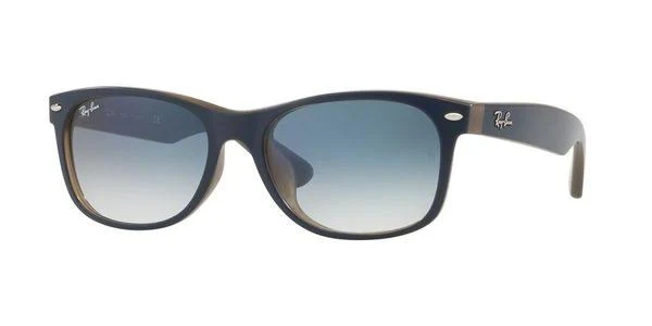 Ray-Ban RB2132F New Wayfarer Plastic Unisex Sunglasses, 710/Y0 Havana