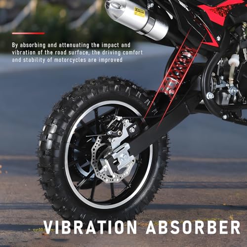 49cc Kids Dirt Bike, 2-Stroke Gas Powered Mini Motocross Motorcycle, Off-Road Dirtbike for Kids 5-14 with Front/Rear Disc Brakes, Shock Absorption