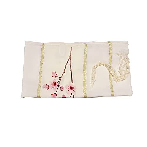 Personalized Silk Tallit, Cherry Blossom Bat Mitzvah Tallit, Women's Tallit Prayer Shawl 20 inches by 72 inches, Girls Tallit from Israel