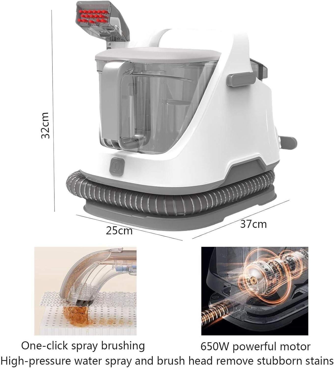 Handheld Carpet Cleaner, 650w Deep Cleaning Equipment, 3 in 1 Cloth Spot Cleaning Machine for Home Office Car - Smart Home Appliances