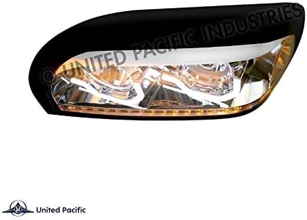United Pacific 31203 Freightliner Century Chrome Projection Headlight W/LED Turn Signal & Light Bar -Driver