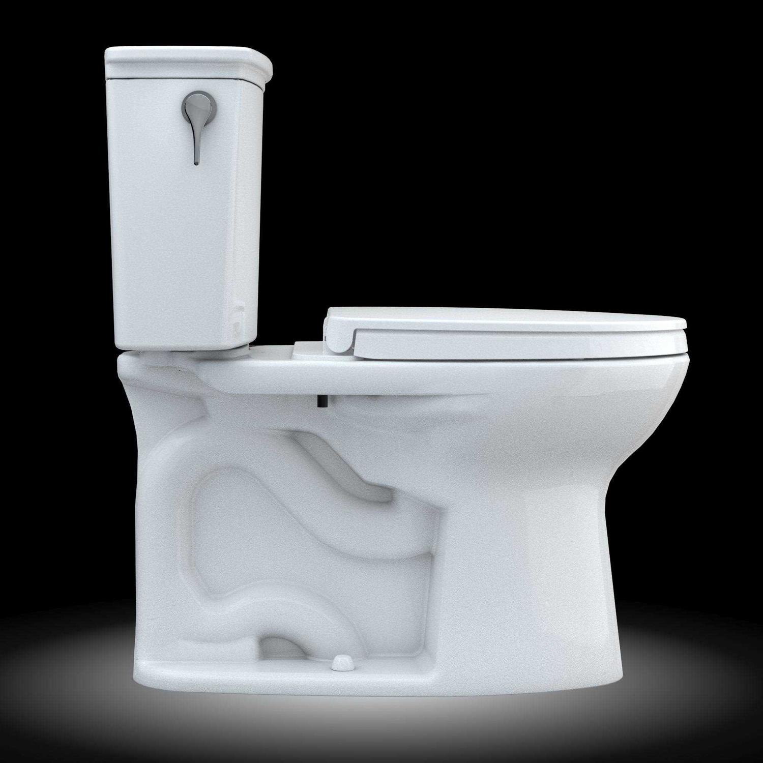 Toto Drake Transitional Two-Piece Elongated 1.28 GPF Tornado Flush Toilet with Cefiontect and SoftClose Seat MS786124CEG#01