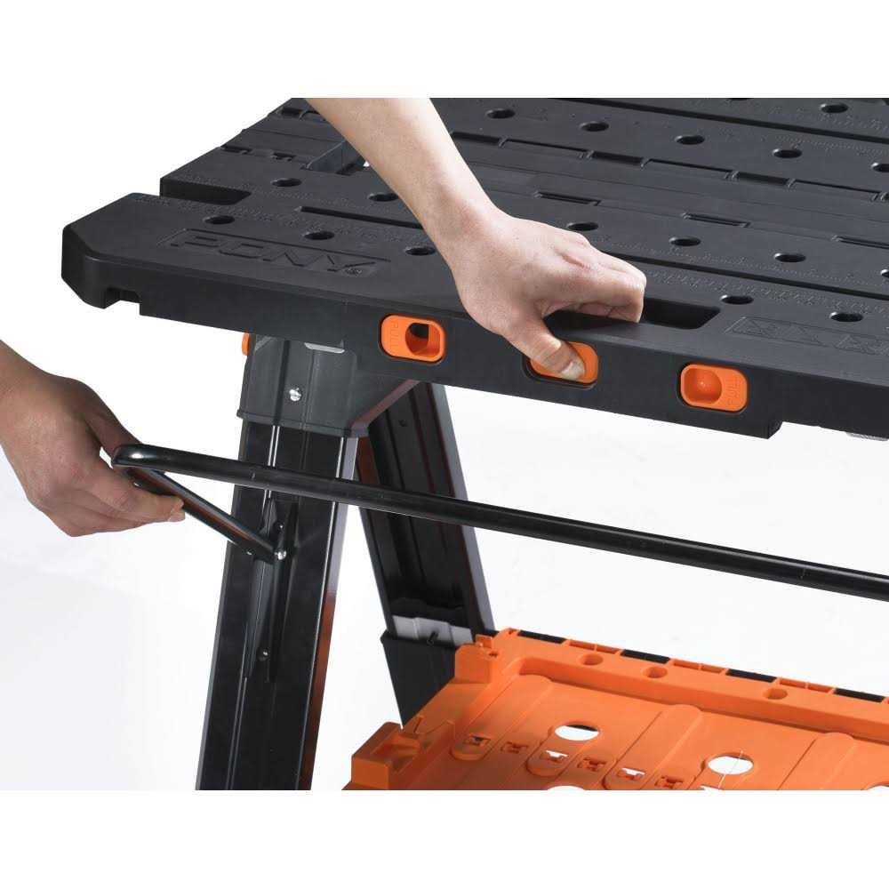 Pony 31-in W x 32-in H Black and Orange Plastic Adjustable Height Work Bench - Shop Hardware Tools Online Store