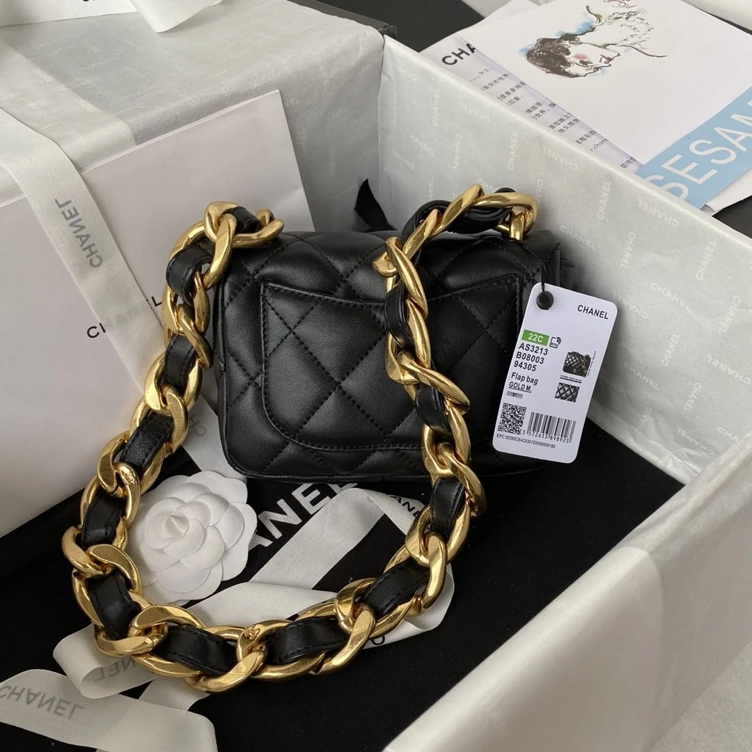 Chanel Mini Flap Bag Black For Women, Women&rsquo;s Bags Shoulder And Crossbody Bags 6.6in/17cm AS3213