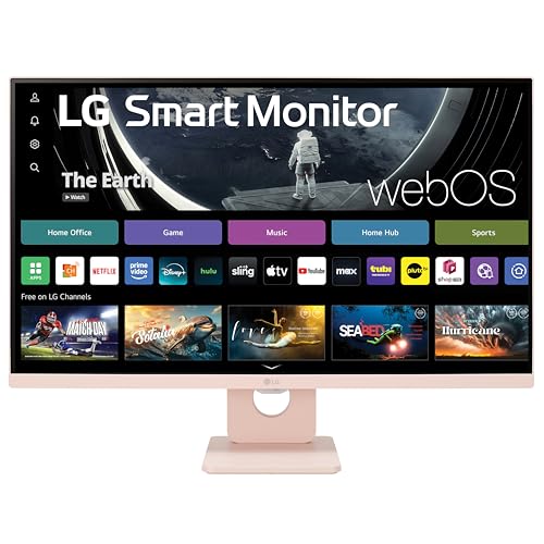 LG 27SR50F-W Smart Monitor 27-Inch FHD (1920x1080) IPS Display, webOS 23, HDR 10, x2 Built-in Speakers, AirPlay 2, Screen Share, Bluetooth, ThinQ App