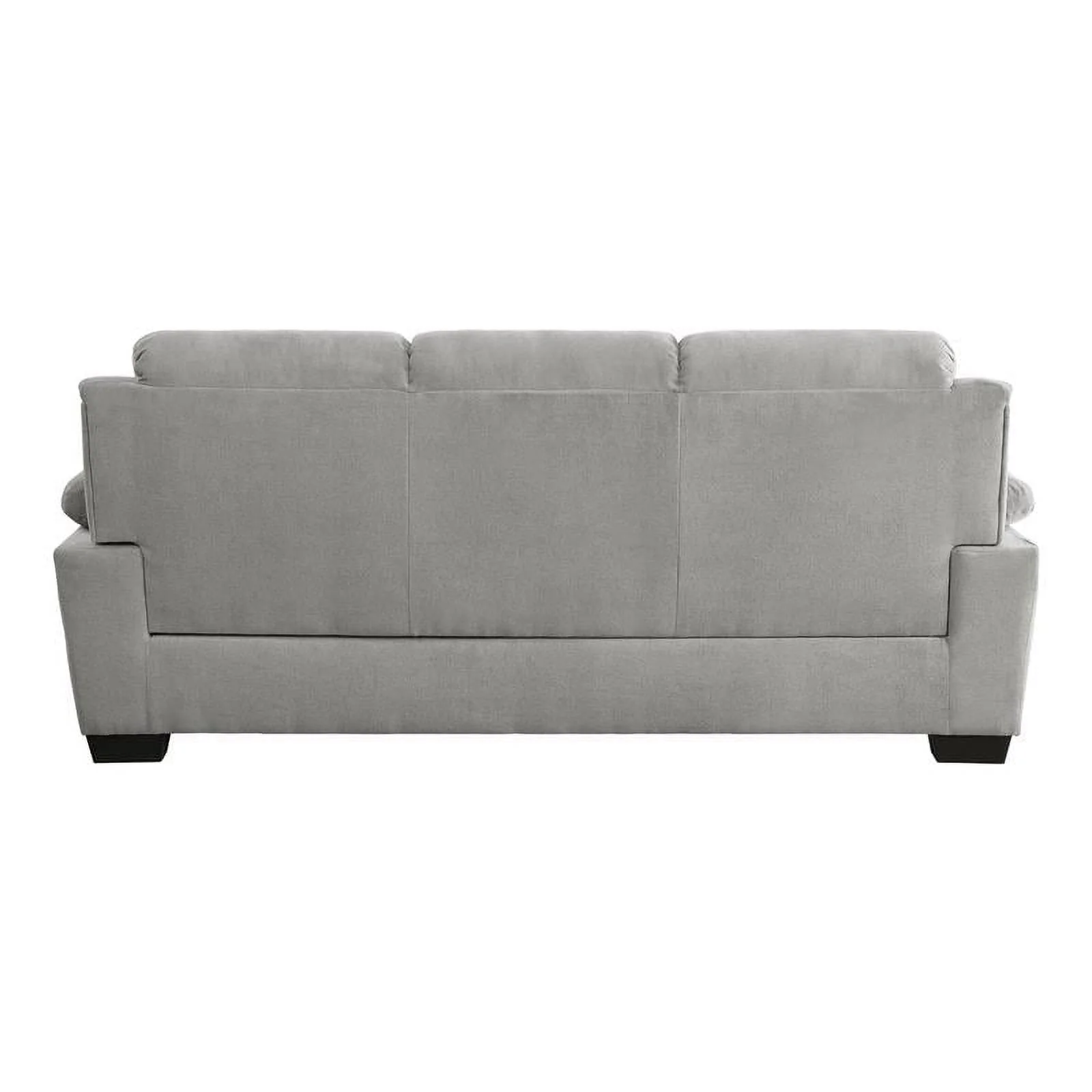 Pemberly Row Modern Textured Fabric Sofa with Pillow-top Arms in Light Gray
