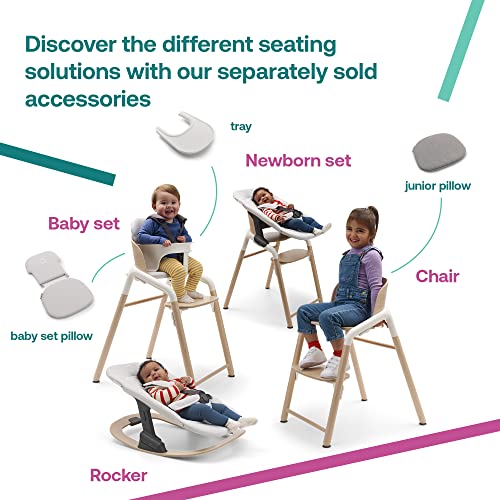 Bugaboo Giraffe Wooden Baby High Chair, Adjustable in 1 Second, Easy to Clean, Safe and Ergonomic Highchair