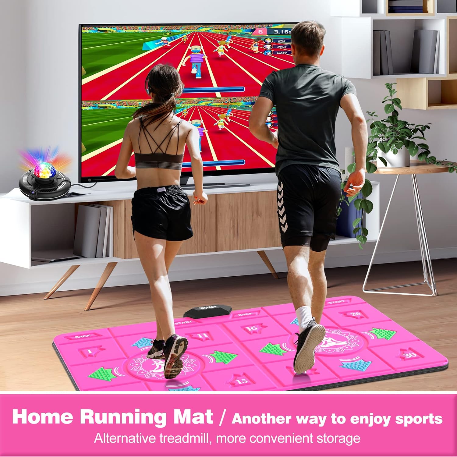 SOULGIRL Electronic Dance Mat for Adult Kids, HDMI Wireless Musical Double User Dance Floor Mat w/ HD Camera for TV
