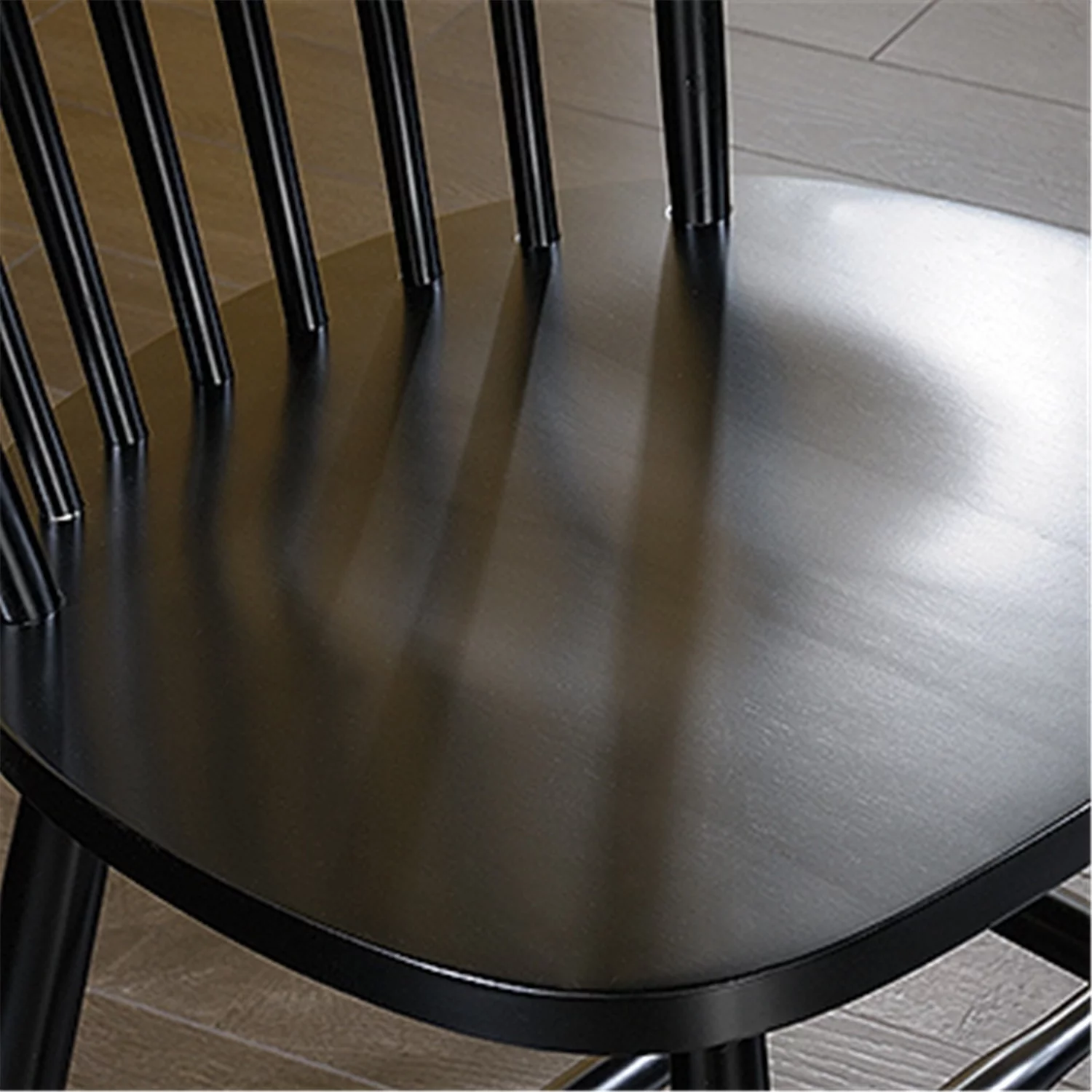 Sauder New Grange Solid Wood Spindle Back Dining Chair in Black (Set of 2)