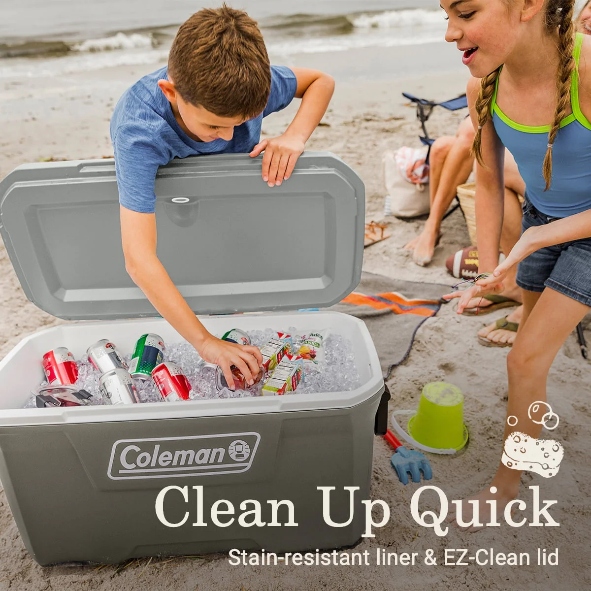 Coleman 316 Series 70QT Hard Chest Cooler, Silver Ash