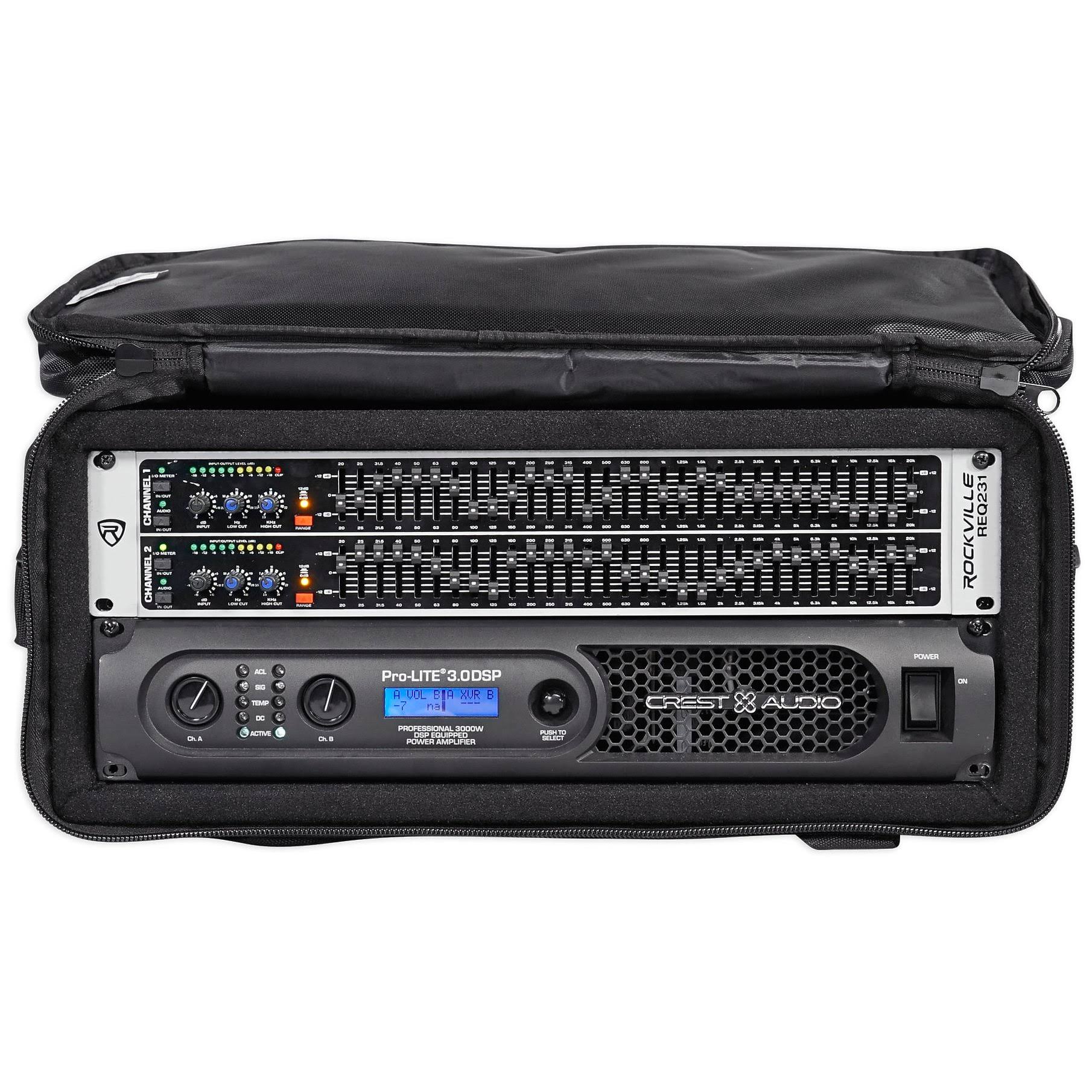 Rockville RRB40 4U Rack Bag Double-Sided Case with 12x22 Depth + Shoulder Strap