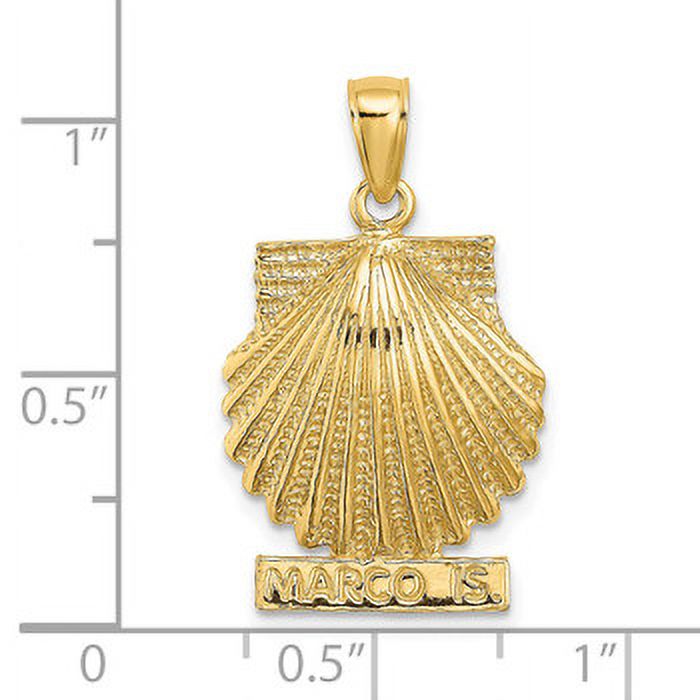Lex & Lu 14k Yellow Gold 2D MARCO ISLAND Under Scallop Shell Charm