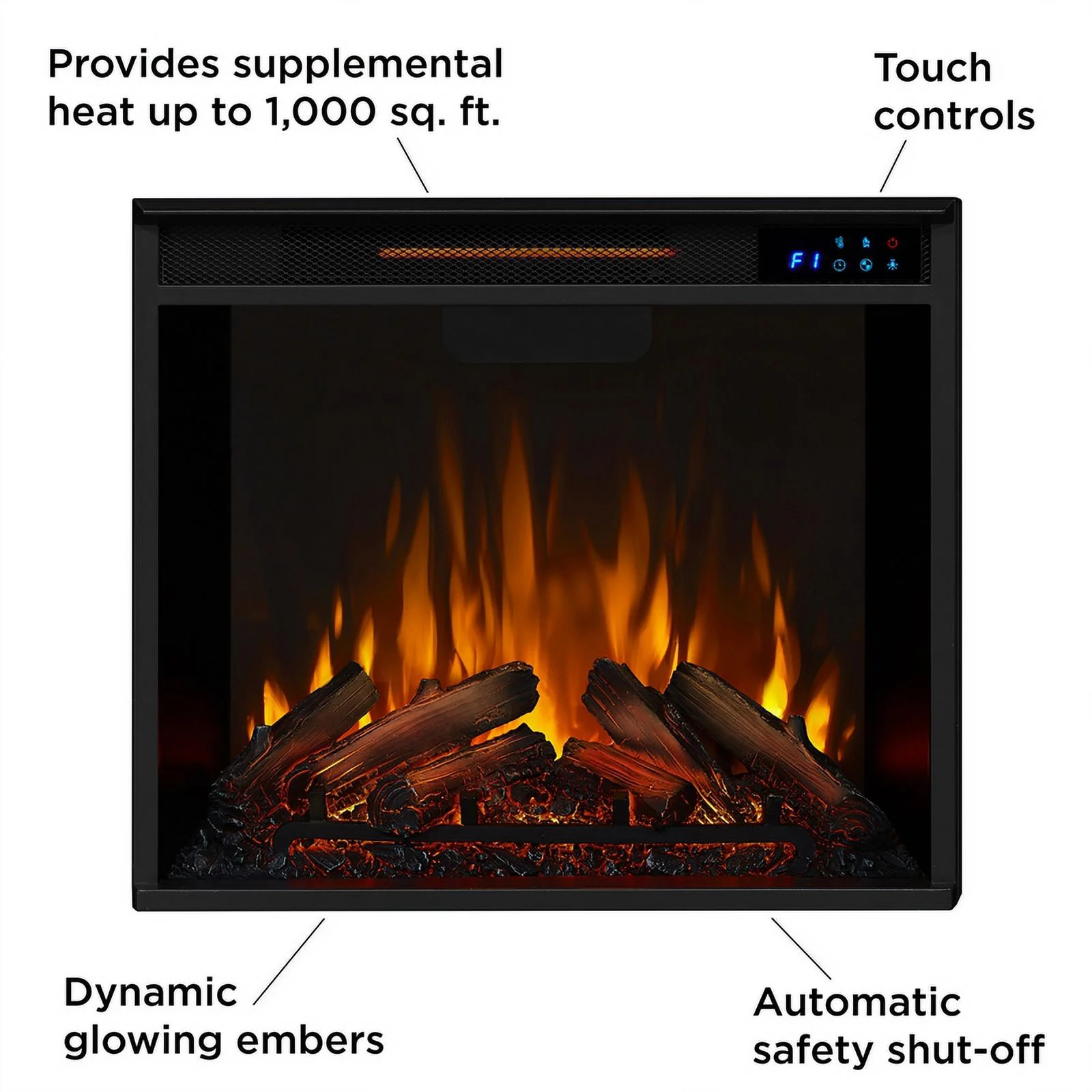 Real Flame Traditional Wood & Steel Electric Fireplace TV Stand in Heritage Oak