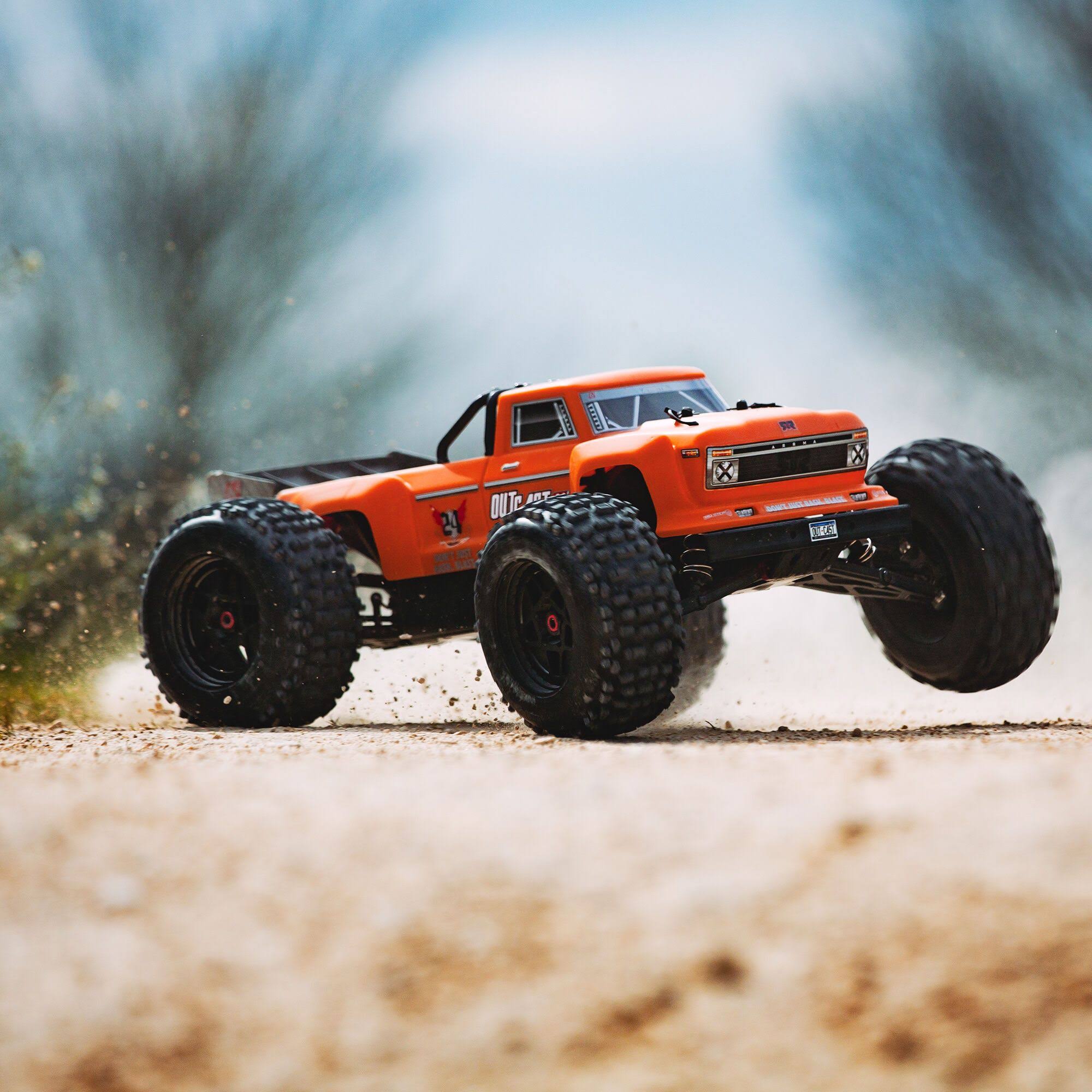 Arrma 1/8 Outcast 6s 4WD BLX Stunt Truck Matte Orange