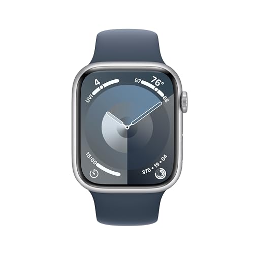 Apple Watch Series 9 [GPS 45mm] Midnight Aluminum Case with Midnight Sport Band, S/M (Renewed) - Radiant Selections