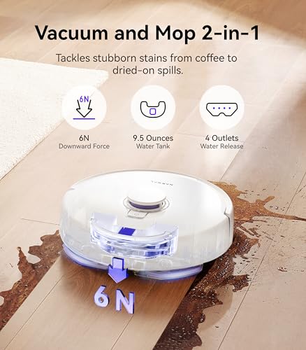 NARWAL Freo X Plus Robot Vacuum and Mop, 7-Week Dust Storage, 7800Pa Suction, Zero Tangles, Tri-Laser Obstacle Avoidance, LiDAR Navigation