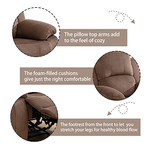 Recliner Sofa Set Living Room Furniture, Flannel Fabric Reclining Sofa Set