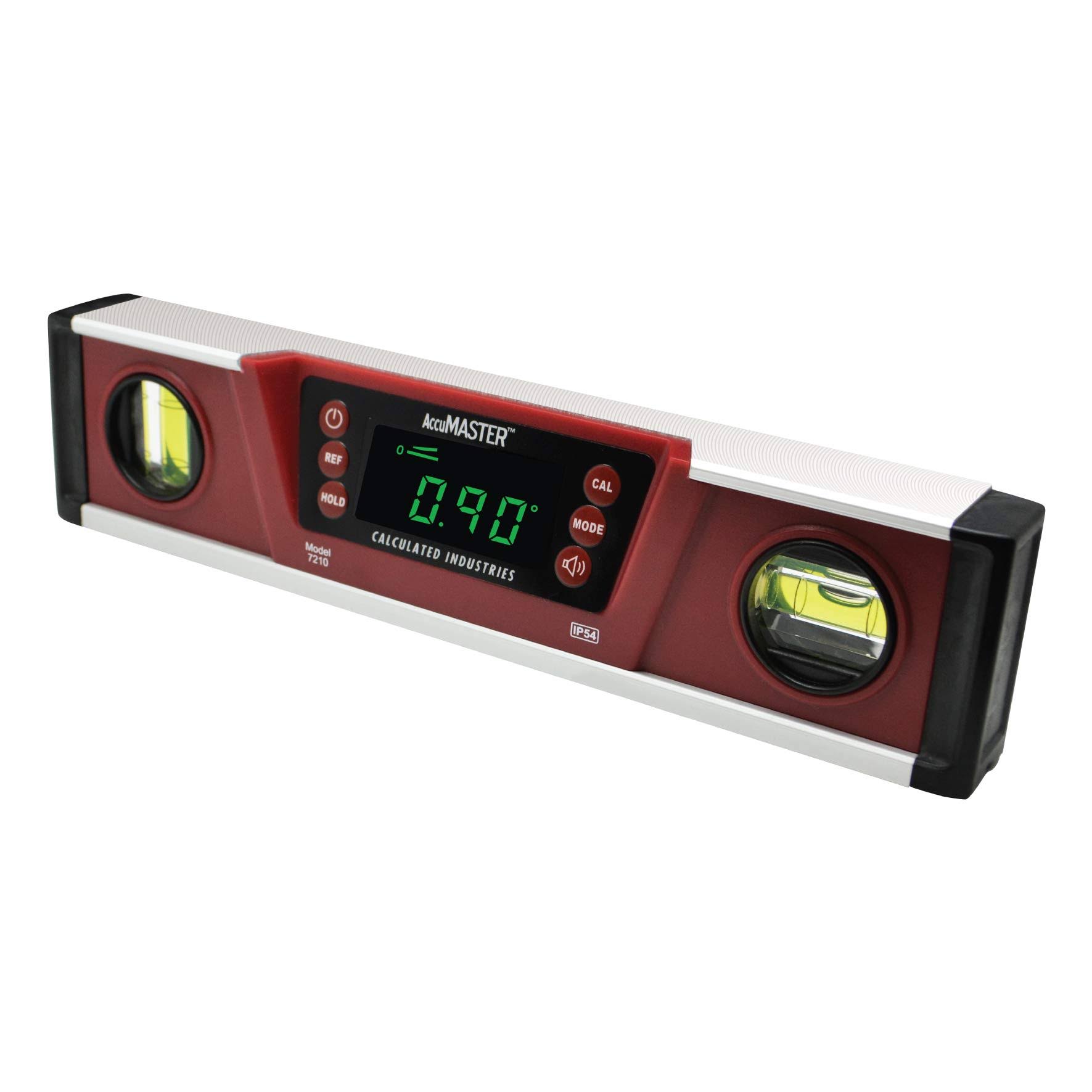Calculated Industries 7210 AccuMASTER Pro Digital Torpedo Level and Protractor | 10 inch | Neodymium Magnets | Bright LED Displa