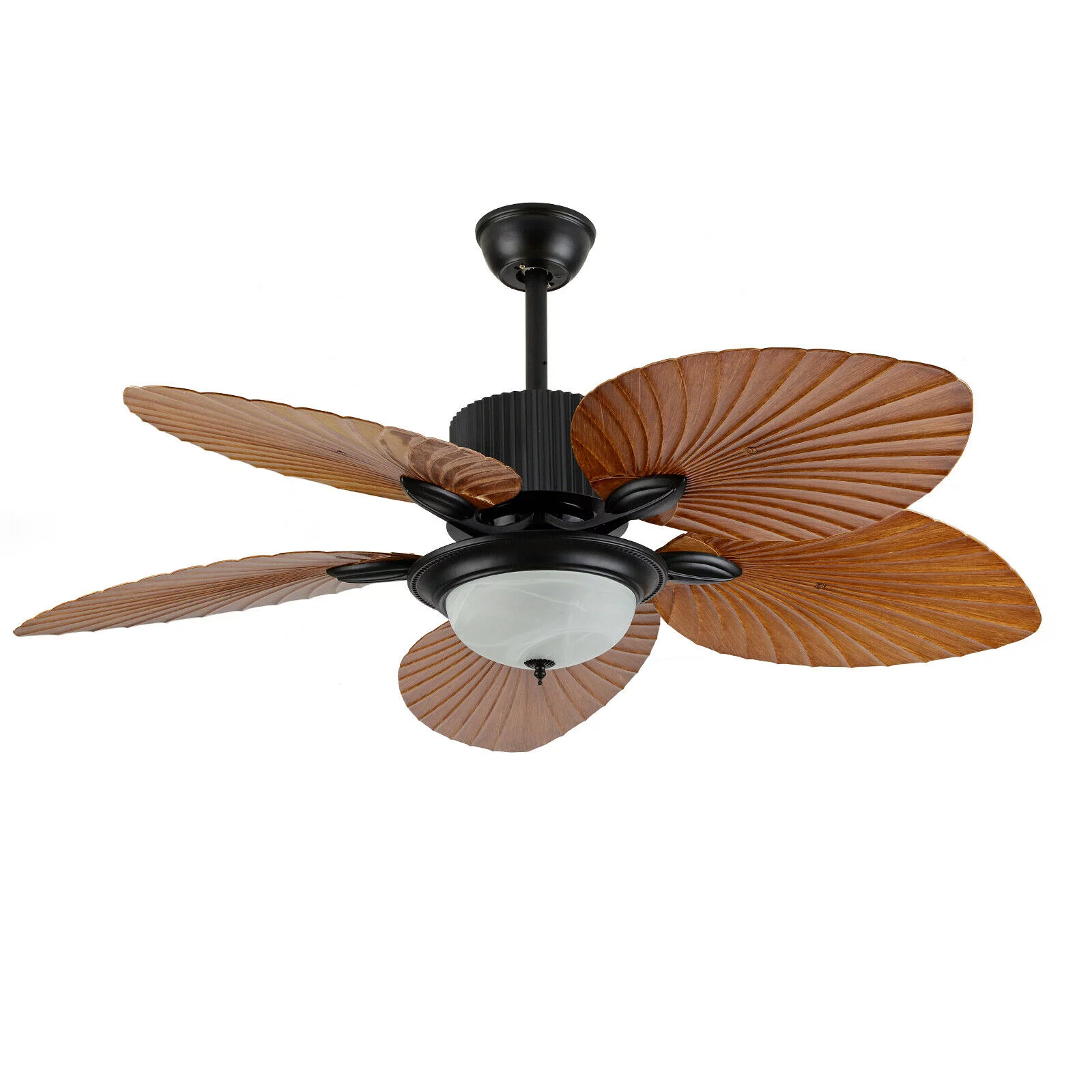 Miumaeov 52inch Tropical Palm Ceiling Fan with Light and Remote 5 Acrylic Palm Leaf Blades Tropical Ceiling Fan for Living Room Kitchen Bedroom