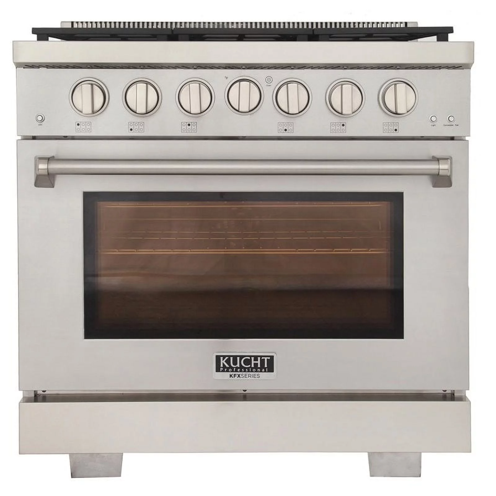 Kucht Professional 36" Stainless Steel Propane Gas Range with Oven in Silver