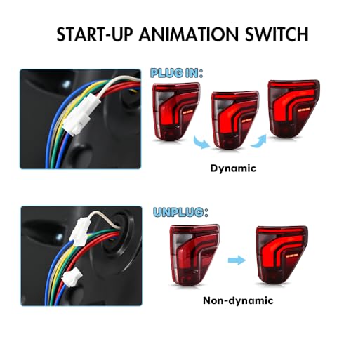 Tail Lights for Ford F150 2021-2025 LED Upgrade Option with Startup Animation Sequential Turn Signal (SMOKE)