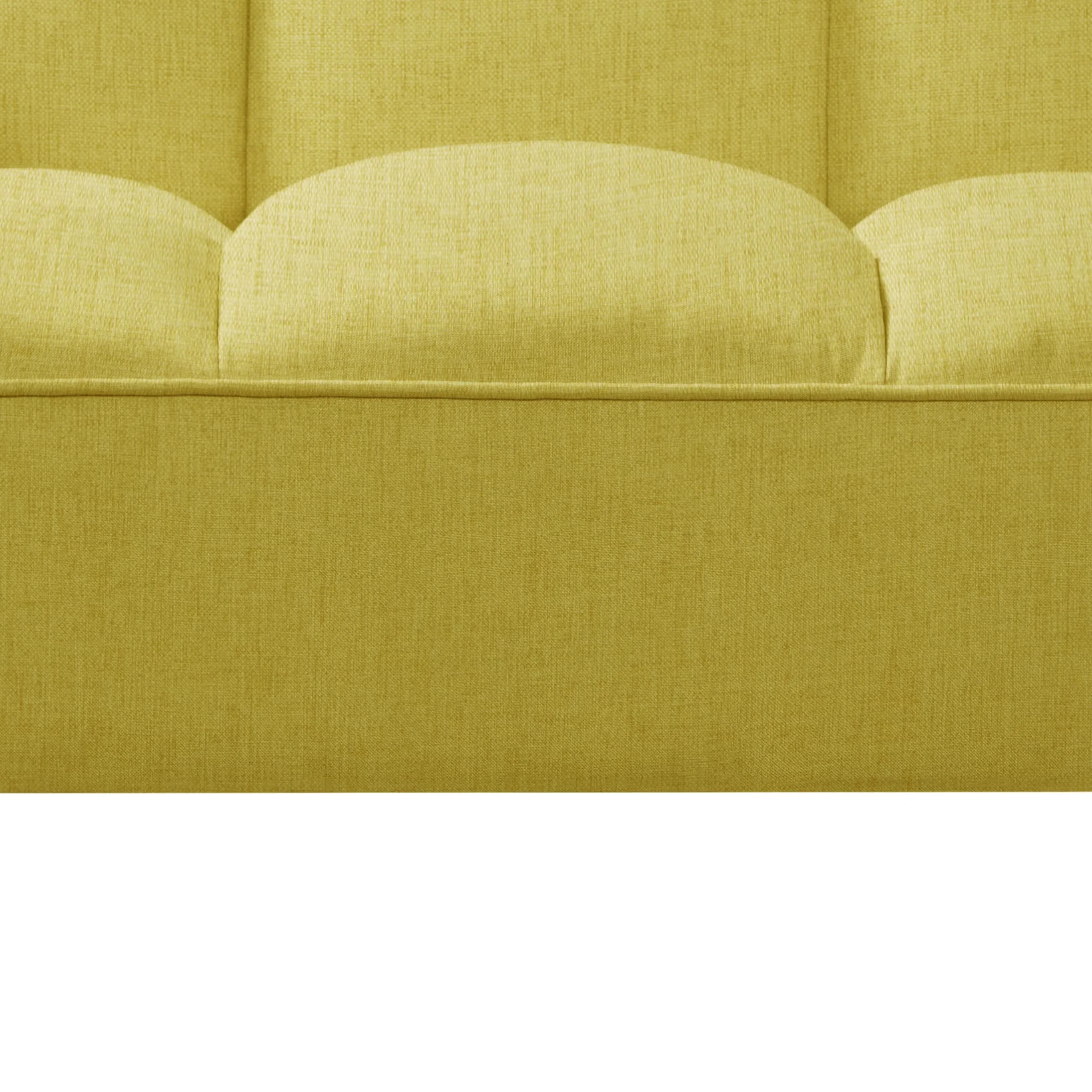 BSHTI 74.4 inch Foam Futon Sofa Bed,Converted Futon Sofa Sleeper with 2 Pillows for Livingroom(Yellow)