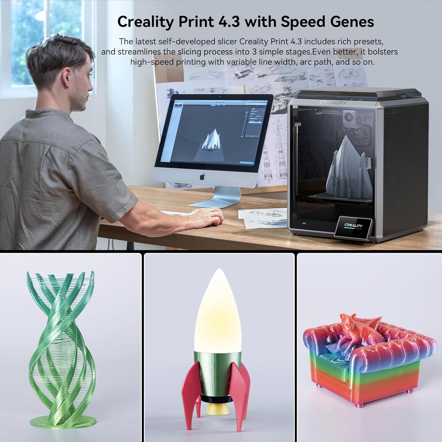 Official Creality K1 Speedy 3D Printer Bundle with AI Camera