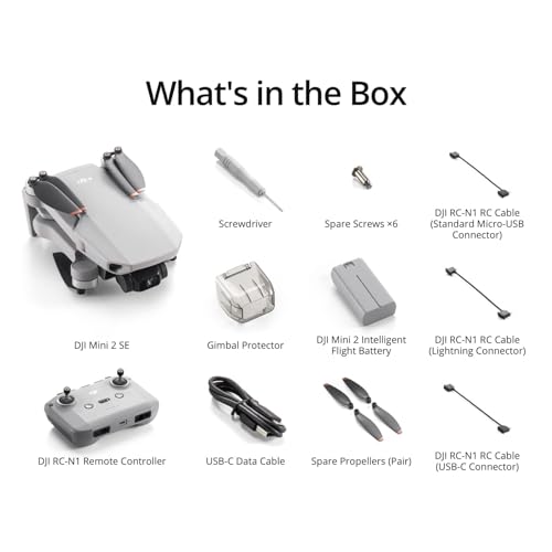 DJI Mini 2 SE, Lightweight Mini Drone with QHD Video, 10km Max Video Transmission, 31-Min Flight Time, Under 249 g, Auto Return to Home