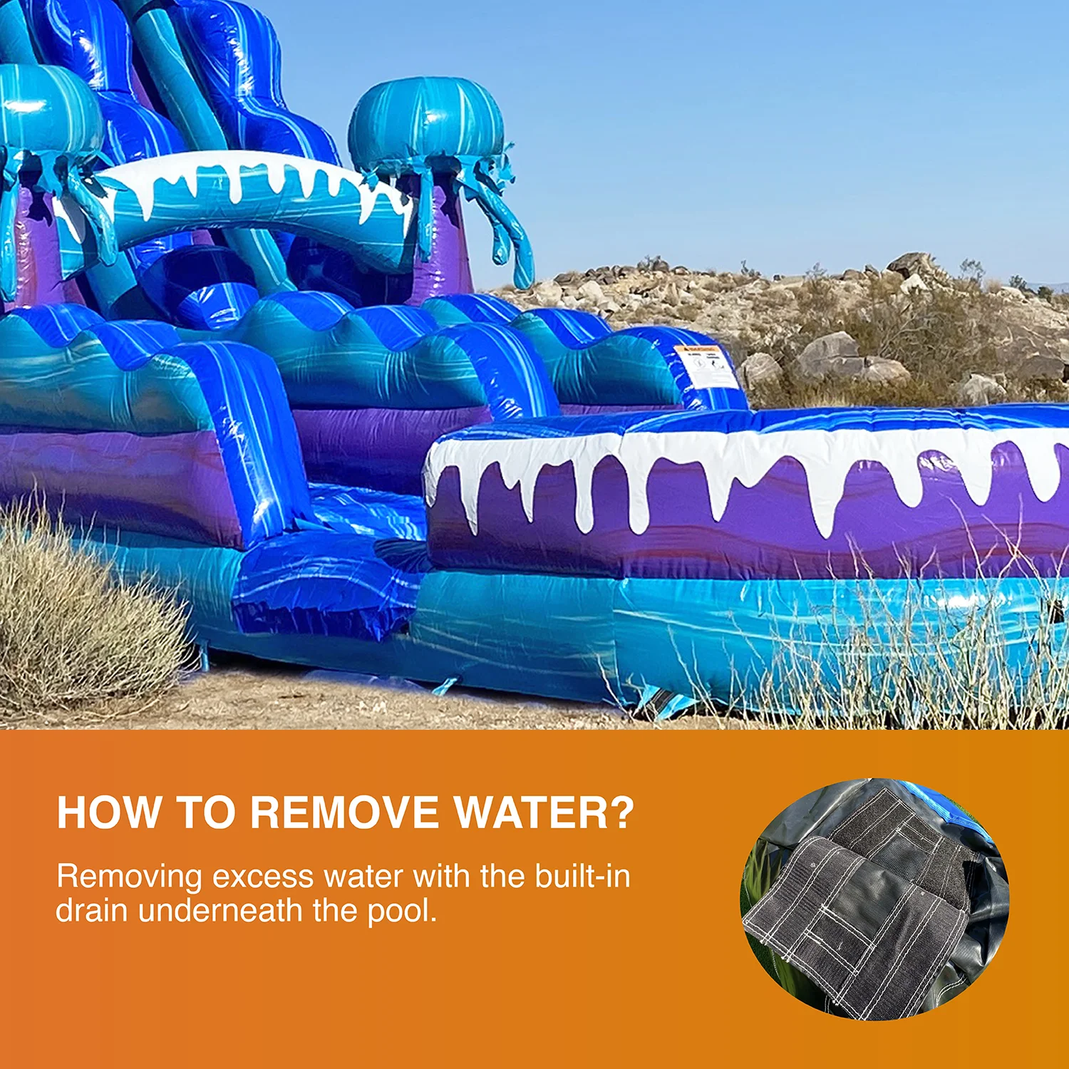 JumpOrange Commercial Grade Water Slide Inflatable with Splash Pool for Kids and Adults (with Blower), Electric Theme - Radiant Selections
