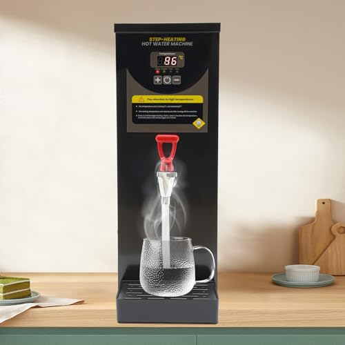 Step-Heating Commercial Hot Water Dispenser Commercial Water Boiler,Stainless Steel Electric Dispenser,Large Capacity 35L/H Hot Water