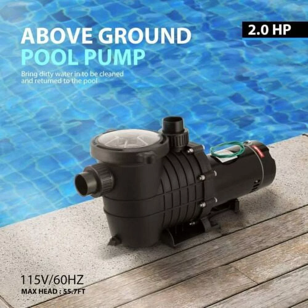 2.0HP Swimming Pool Pump Motor Hayward w/Strainer Filter In/Above Ground 7080GPH
