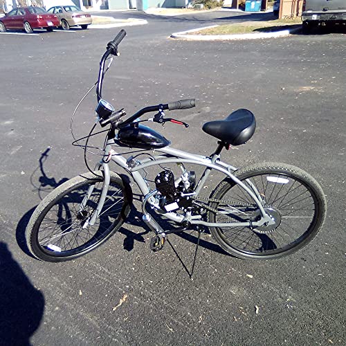 Bicycle Motor Kit 80cc, Motorized Bicycle Engine Kit 2 Stroke Petrol Gas Motor Engine Kit Fits Most 26" or 28" Bikes with V-Frame